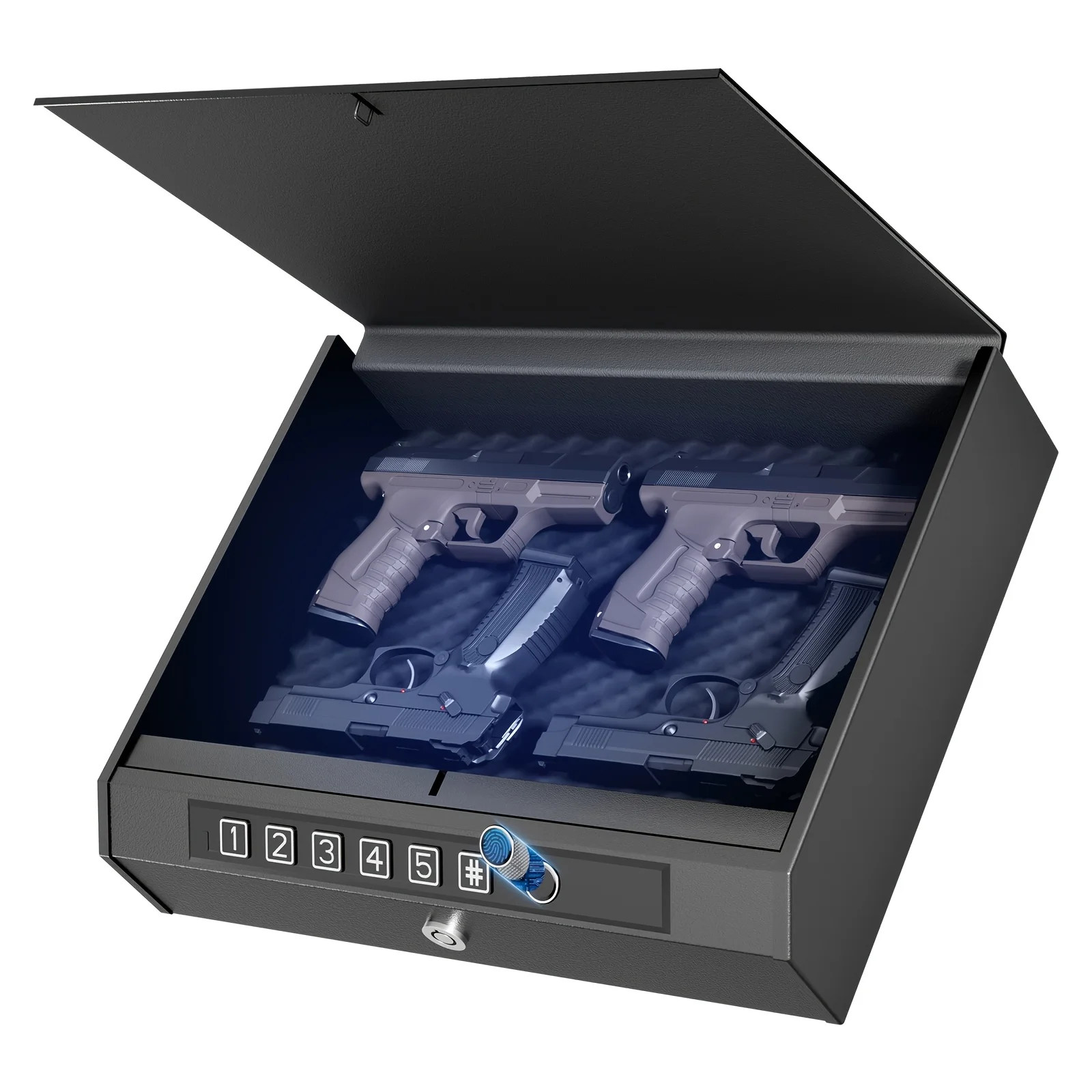 

Gun Safe for Pistols - Biometric Gun Safe for Handgun, Quick-Access Gun Lock with Fingerprint Identification Or Key Pad, Firearm