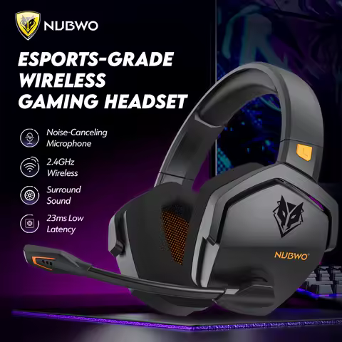 NUBWO G06 Dual Wireless Gaming Headset with Microphone for PS5, PS4, PC, Mobile, Switch, 2.4GHz Bluetooth 5.3 Gaming Headphones