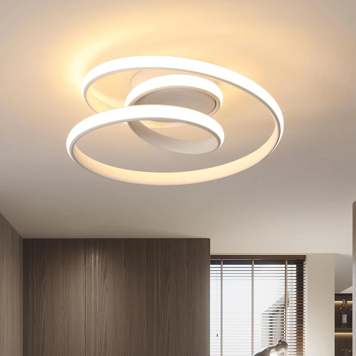 Led Ceiling Light, 36W Modern Ceiling Lamp Warm White 3000K, Spiral Design LED Ceiling Light for Bedroom Dining Room Kitchen