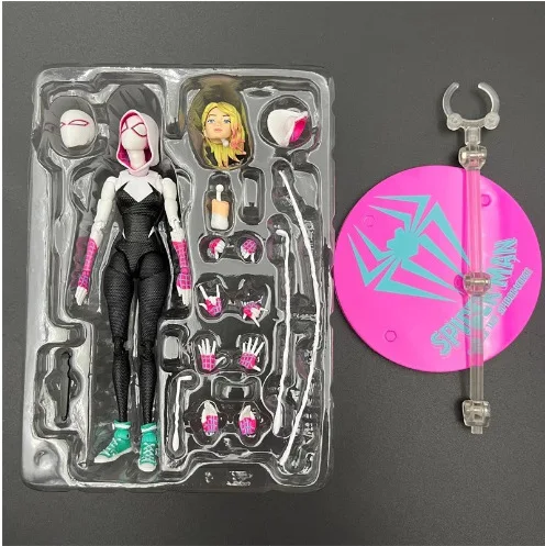 15CM Shf Anime Spider-man Figuarts Miles Morales Gwen figuras de acción Gwen Spider mujer estatuilla Spiderman figura Pvc modelo Juguetes