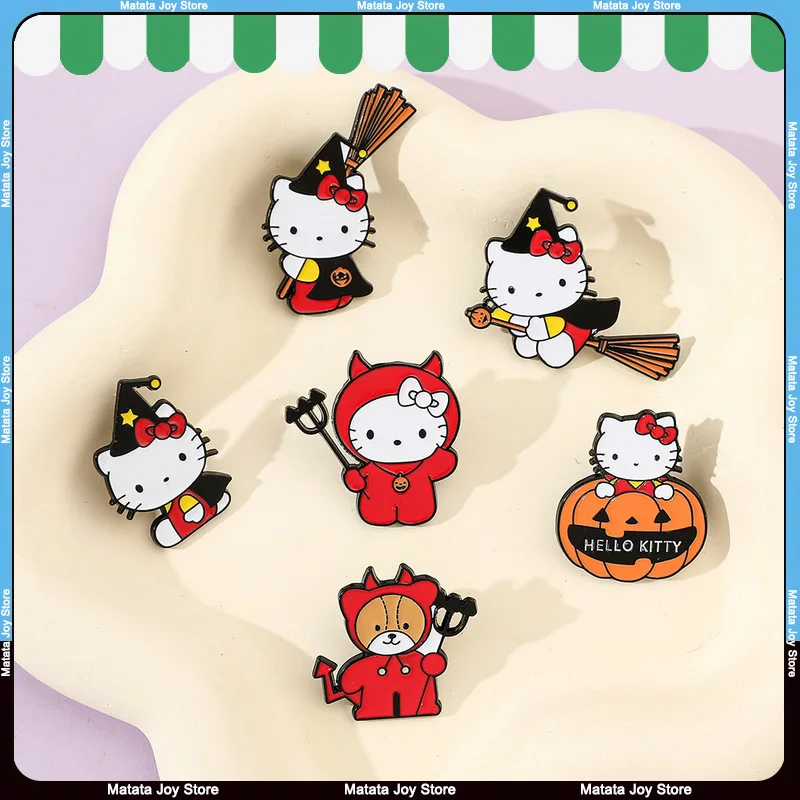

Anime Kt Cat Cute Metal Badge Halloween Style Cartoon Alloy Brooch Accessory Pin Hello Pumpkin Kitty Backpack Clothes Decor Gift