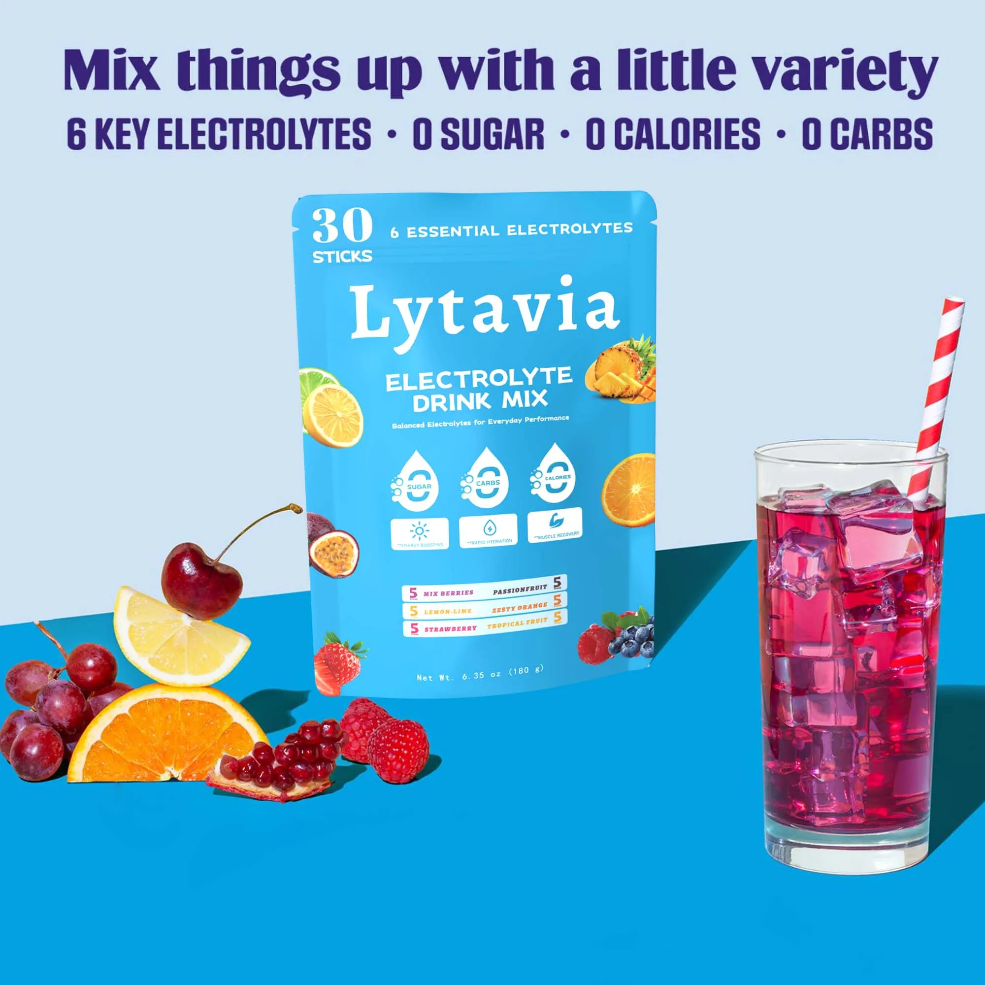 

Electrolyte powder sugar free and 0 calories, electrolyte beverage mixture, multiple water supplement package, 180g