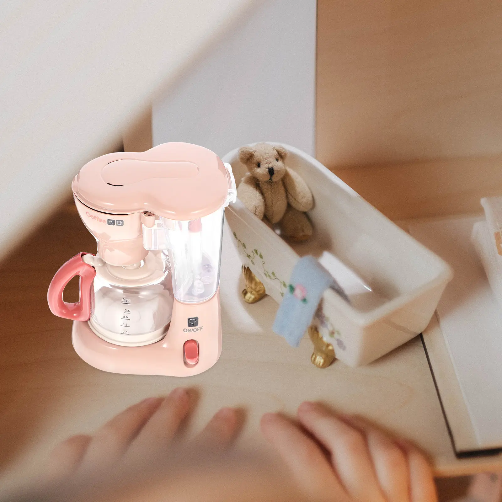 子供用電動コーヒーメーカーおもちゃ教育シミュレーションキッチン家電ごっこ遊びロールプレイアクセサリー子供用