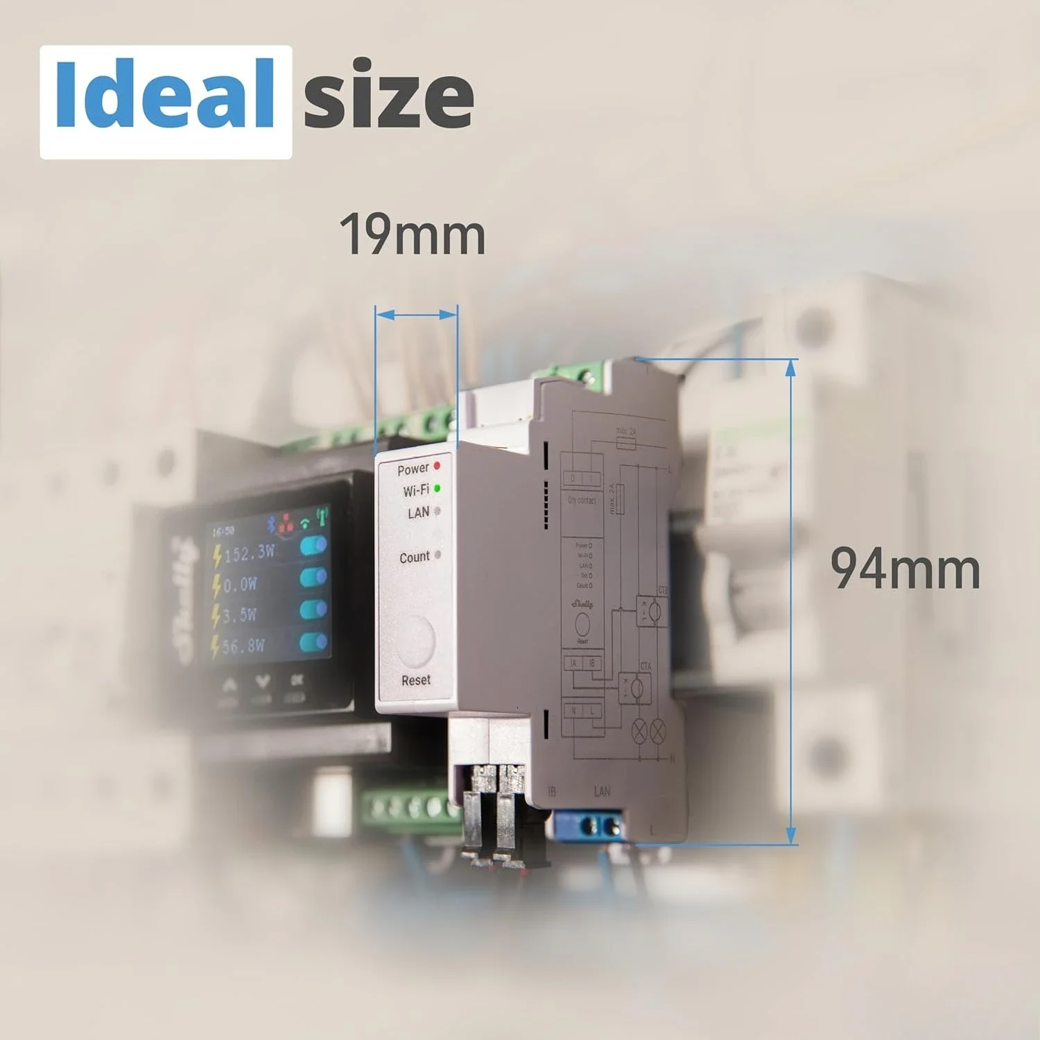 مقياس طاقة EM 50A Wi-Fi & LAN مع التحكم في المقاولين |   أتمتة المنزل DIN-Rail |   بوابة بلوتوث |   متوافق