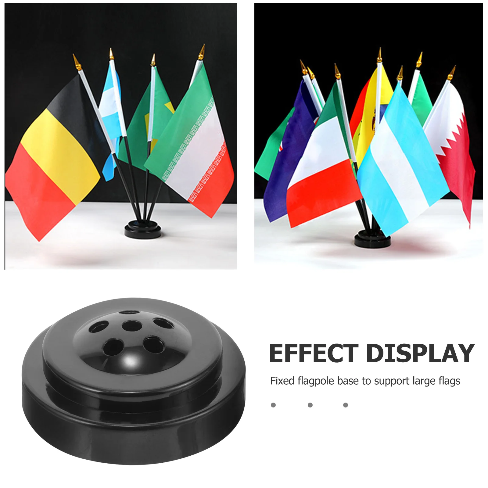 

6pcs Mini Flag Holder Stand Plastic Small Flag Base For Desk Office Indoor Outdoor Decoration Use Lightweight Pole Stand