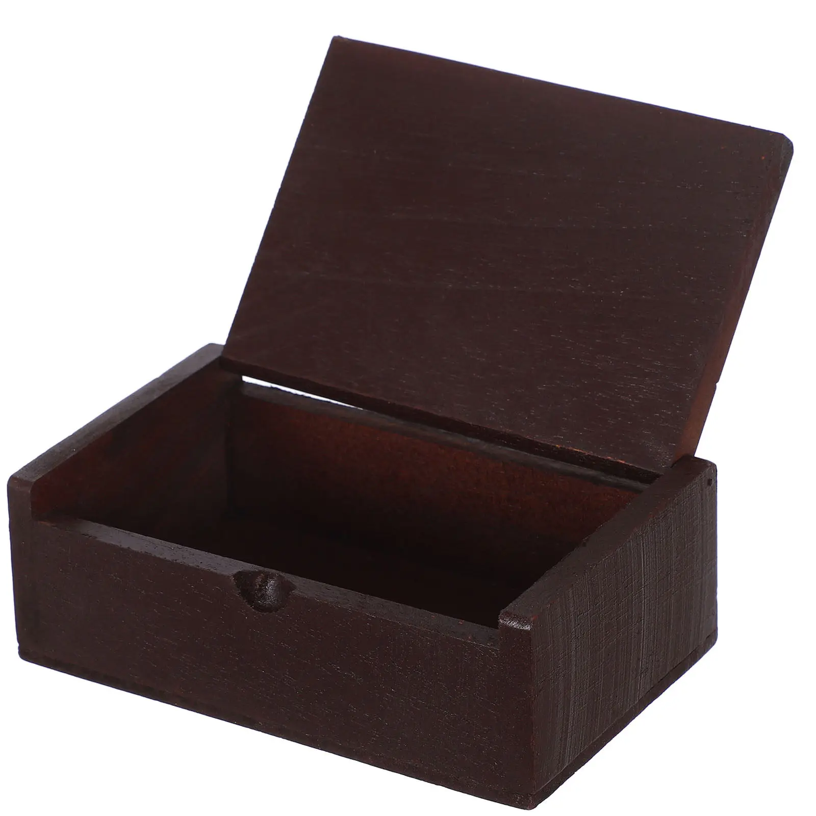 Wooden Card Box Natural Wood Recipe Container Flip Lid Compact Storage Organizer Desktop Gift Box Storage Organizer