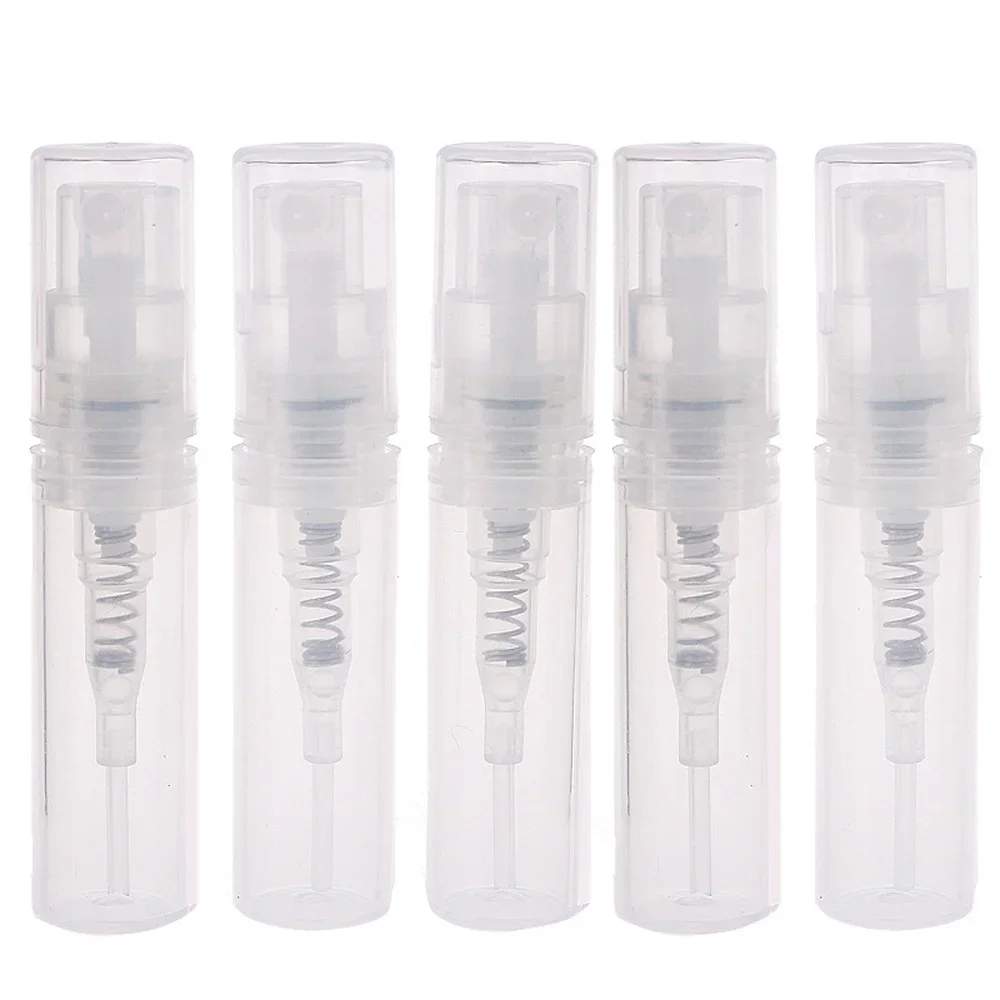 60/100/200pcs 2/3/5ML Transparent Plastic Spray Bottle Small Cosmetic Packing Atomizer Perfume Bottle Refillable Spray Container