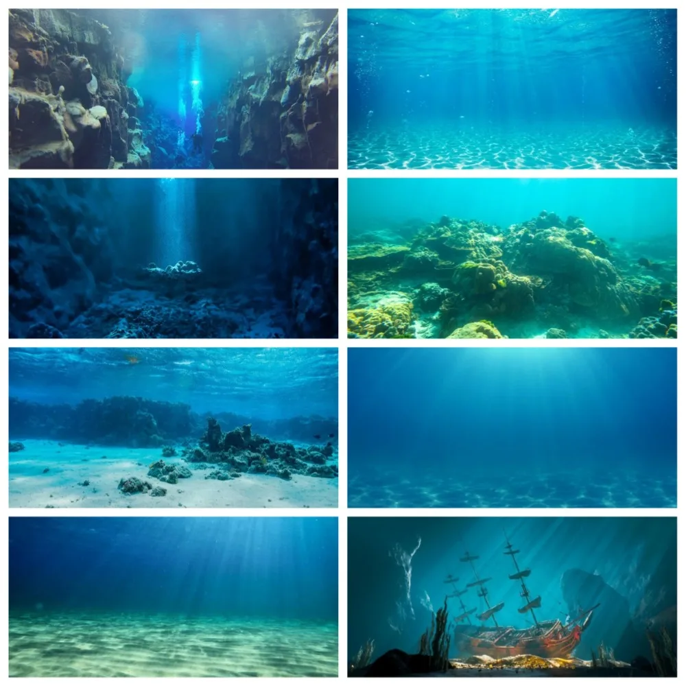 

Underwater Dream Coral Reef Theme Banner Photography Background, Birthday Party Adult and Child Portrait Photography Background