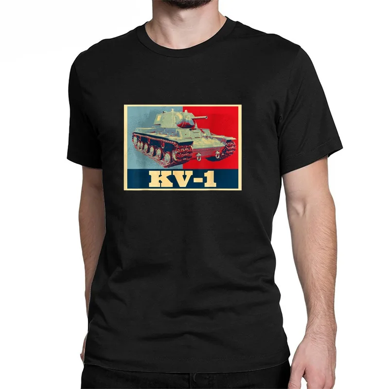 KV-1 WW2 tanque Unión Soviética vehículo blindado ruso AFV Art camiseta manga corta Casual 100% Camisa de algodón