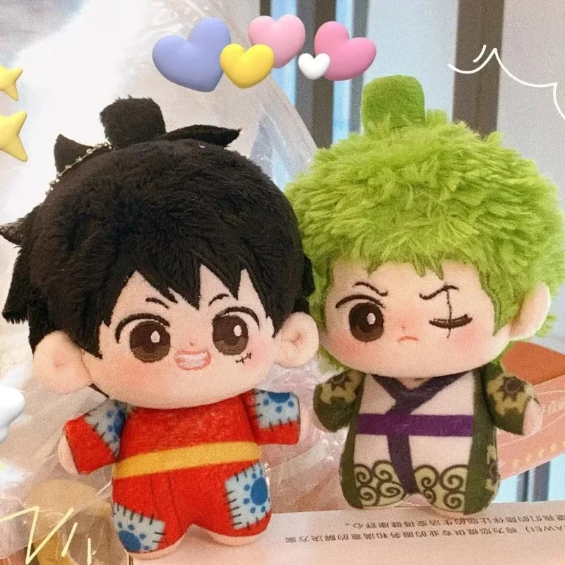 

10cm Game Anime Luffy Roronoa Zoro Cosplay Soft Starfish Doll Body Plush Cotton Pendant Toys Keychain Dango Decor