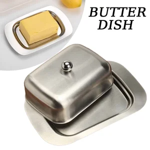 Hidangan Mentega dengan Tutup Kotak Penyimpanan Bebas BPA Baja Tahan Karat untuk Kue Mentega Roti Buah Penggunaan Dapur Hotel Restoran Rumah 10 piring mentega penjualan terbaik - №