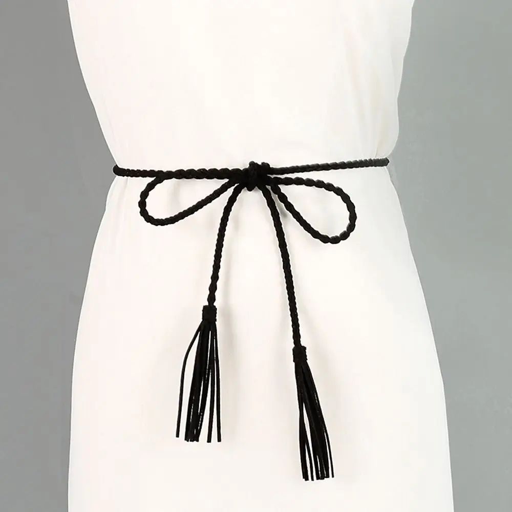 ins Korean Jeans Waistbands Twist Trouser Decoration Simple Women Braided Belts Dress Waist Rope Velvet Woven Waist Belts