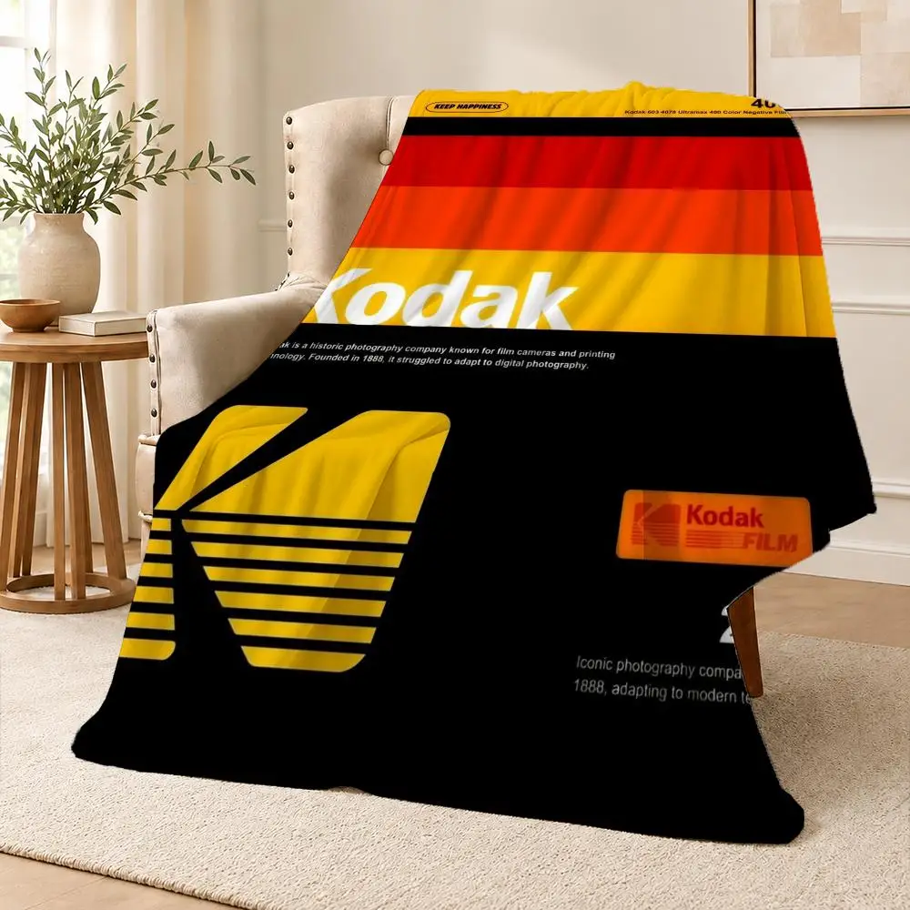 Brand K-kodak Film Camera Vintage Throw Soft Flannel Throw Blanket for Couch Bed Sofa Warm Cozy Lightweight All Season