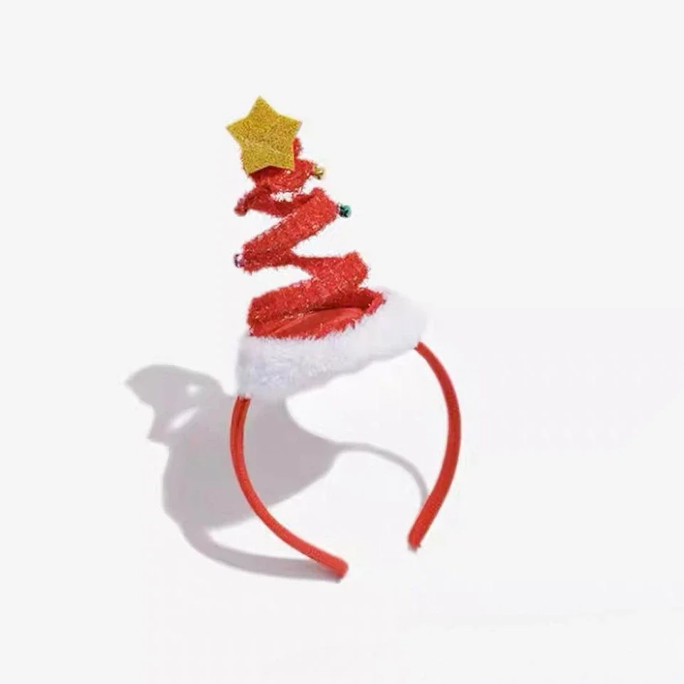 

1pcs Adult Children Christmas Tree Spiral Headband Star Bell Decoration Hair Accessory for Party Holiday Festival