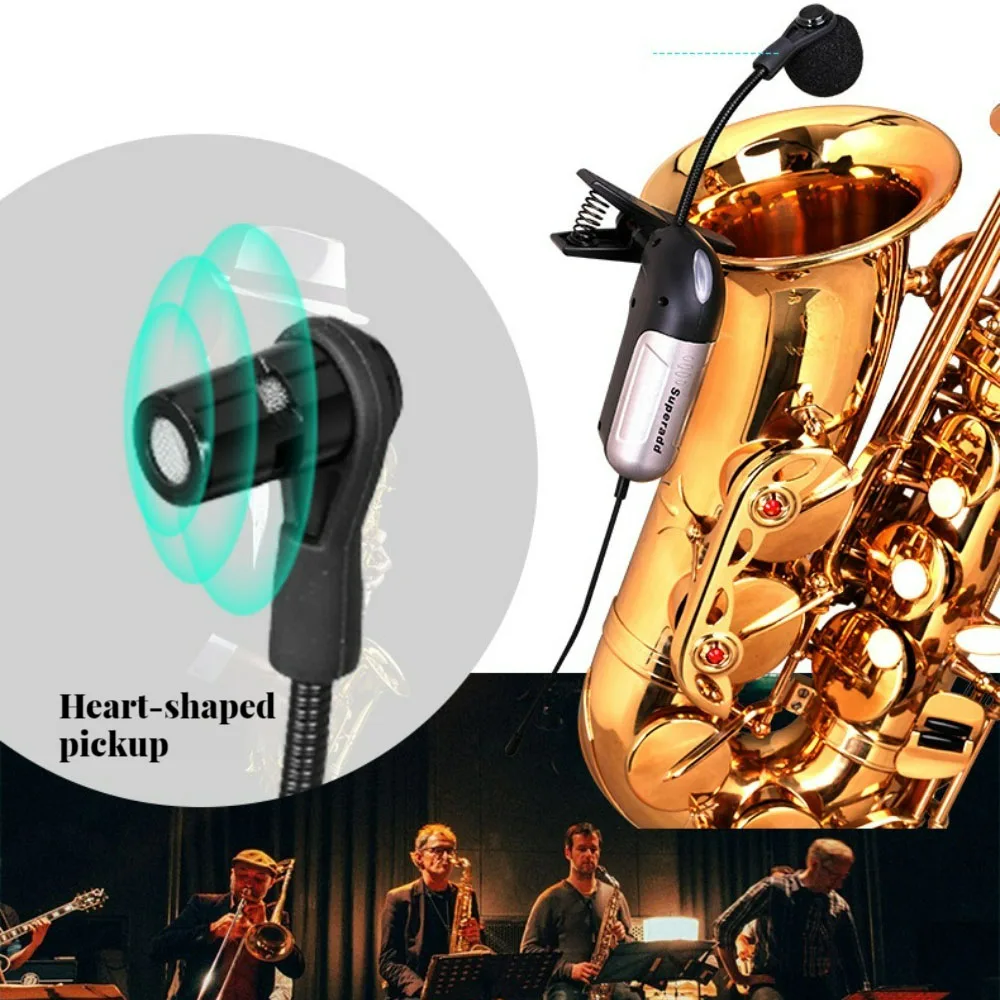 

Wireless Saxophone Wireless Receiver Transmitter Microphone System Stage Performance Musical Instrument Pickup Tuba for Trumpet