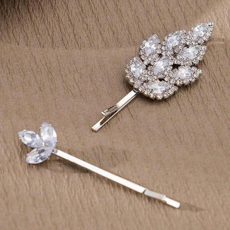 Zirkon Haarnadeln Frauen Kristall Haarschmuck Mode Haars pangen Haar bekleidung Hochzeit Haars pangen Schmuck Zubehör – Detail 12