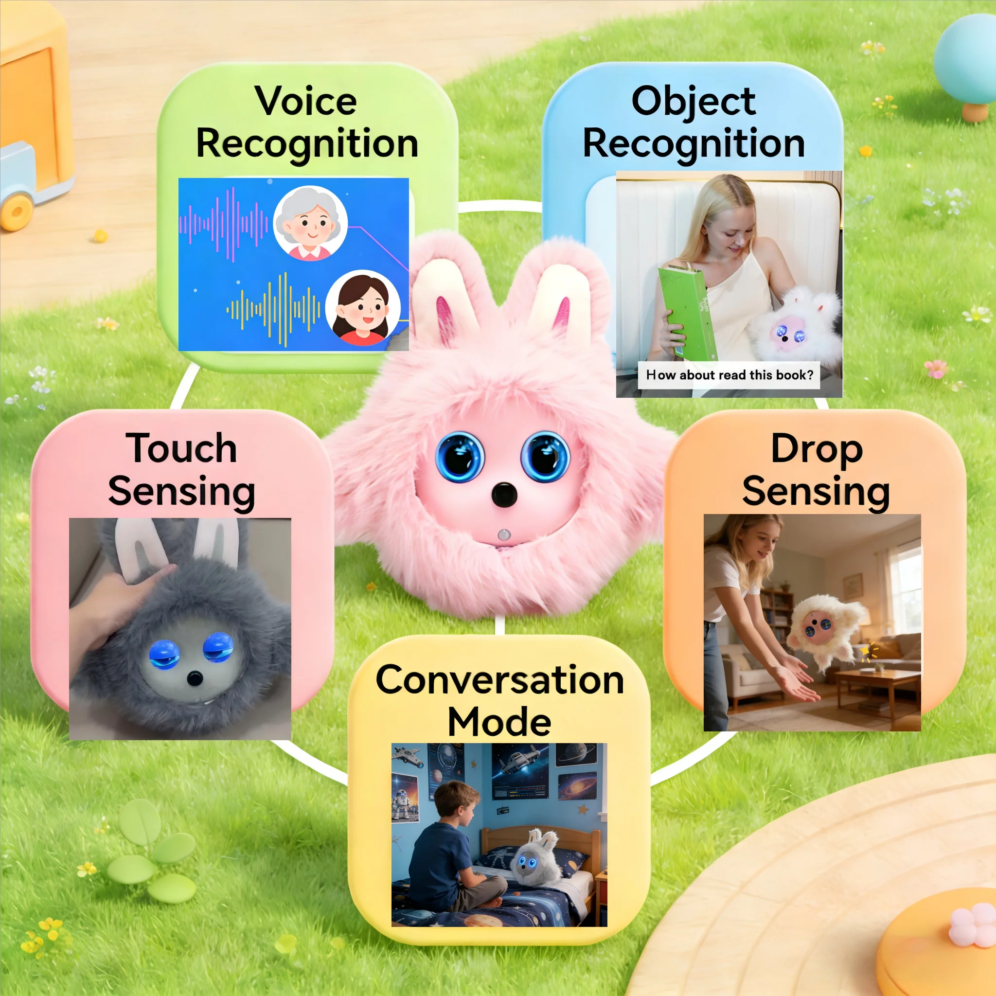 Robot de Compañía K-Bao con IA, Robot Interactivo con Asistente de Voz para Niños y Adultos, Muñeca Educativa y de Entretenimiento Multiusos