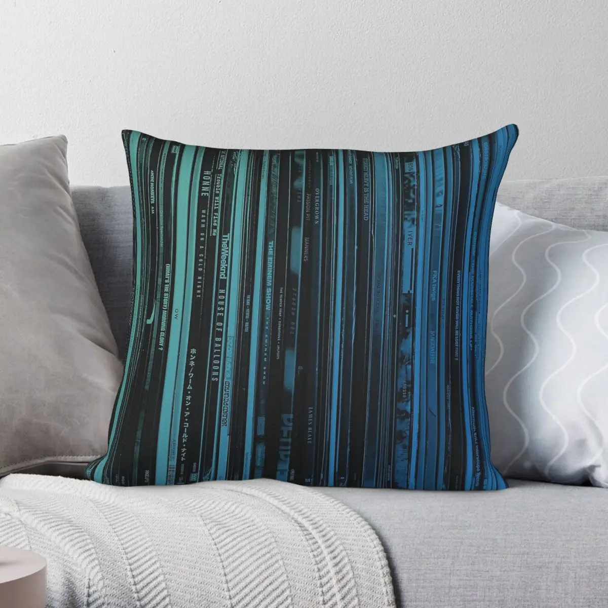 Vinyl Records Music Bluecurve Square Pillowcase Polyester Linen Velvet Creative Decorative Throw Pillow Case Room Cushion Cover