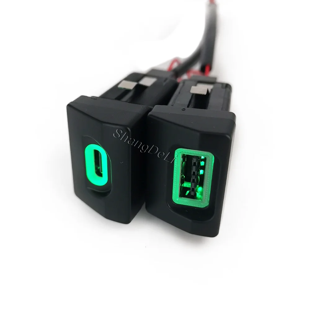 1 Stück Nachrüst-USB-Ladegerät mit Einzel-/Doppelanschluss, PD QC3.0, Grünes Licht, Ladeadapter-Steckdose für Skoda 2009-2013, für Superb 2010-2013 – Detail 5