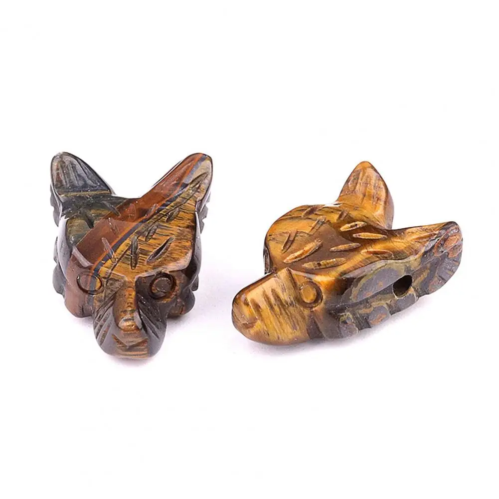 Fish Tank Decoration Wolf Head Stone Ornament Miniature Landscape Sculpture Texture Decorative Beads Polished Design Diy