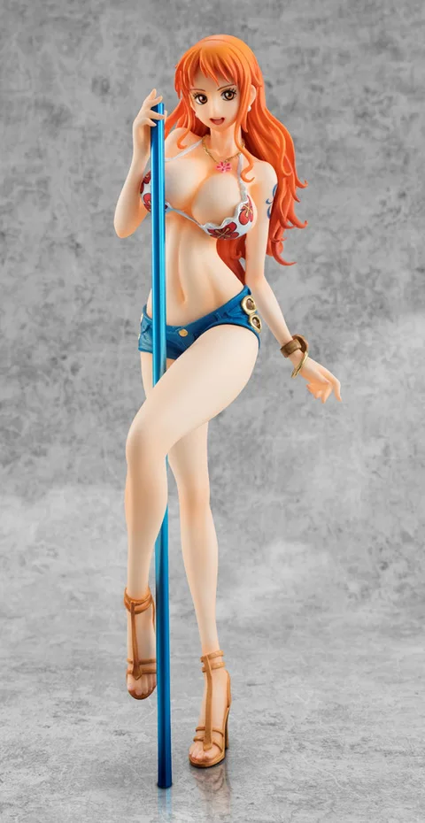 One Piece Pop Nami Pole Dancing Swimsuit Anime Figure Statue Doll Pvc Action Figurine Desktop Collection Ornament Model Toys