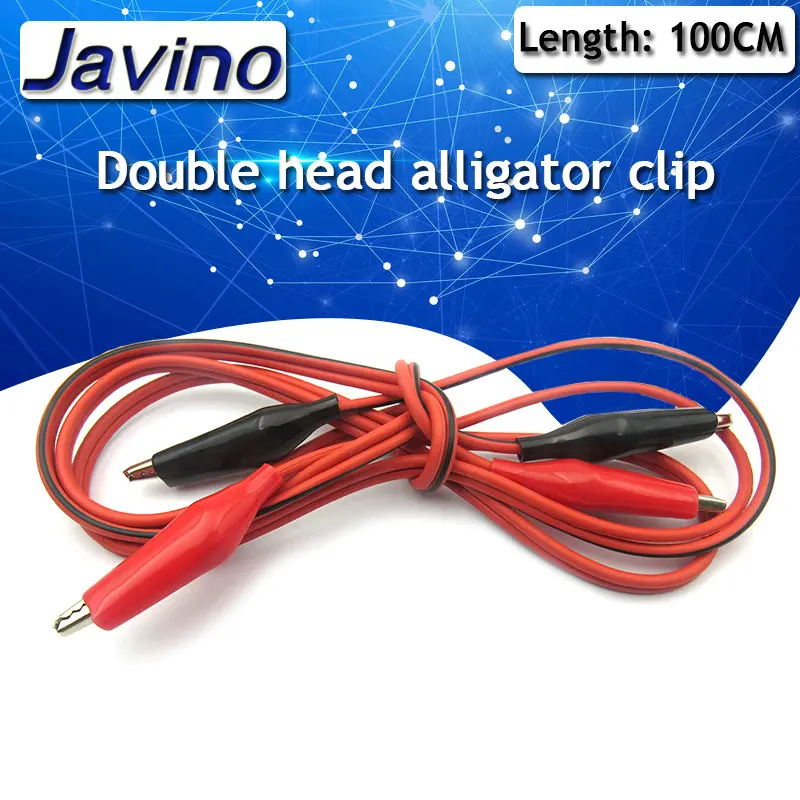 1meter Double Red and Black Clips Crocodile Cable Alligator Jumper Wire Test Leads 5A