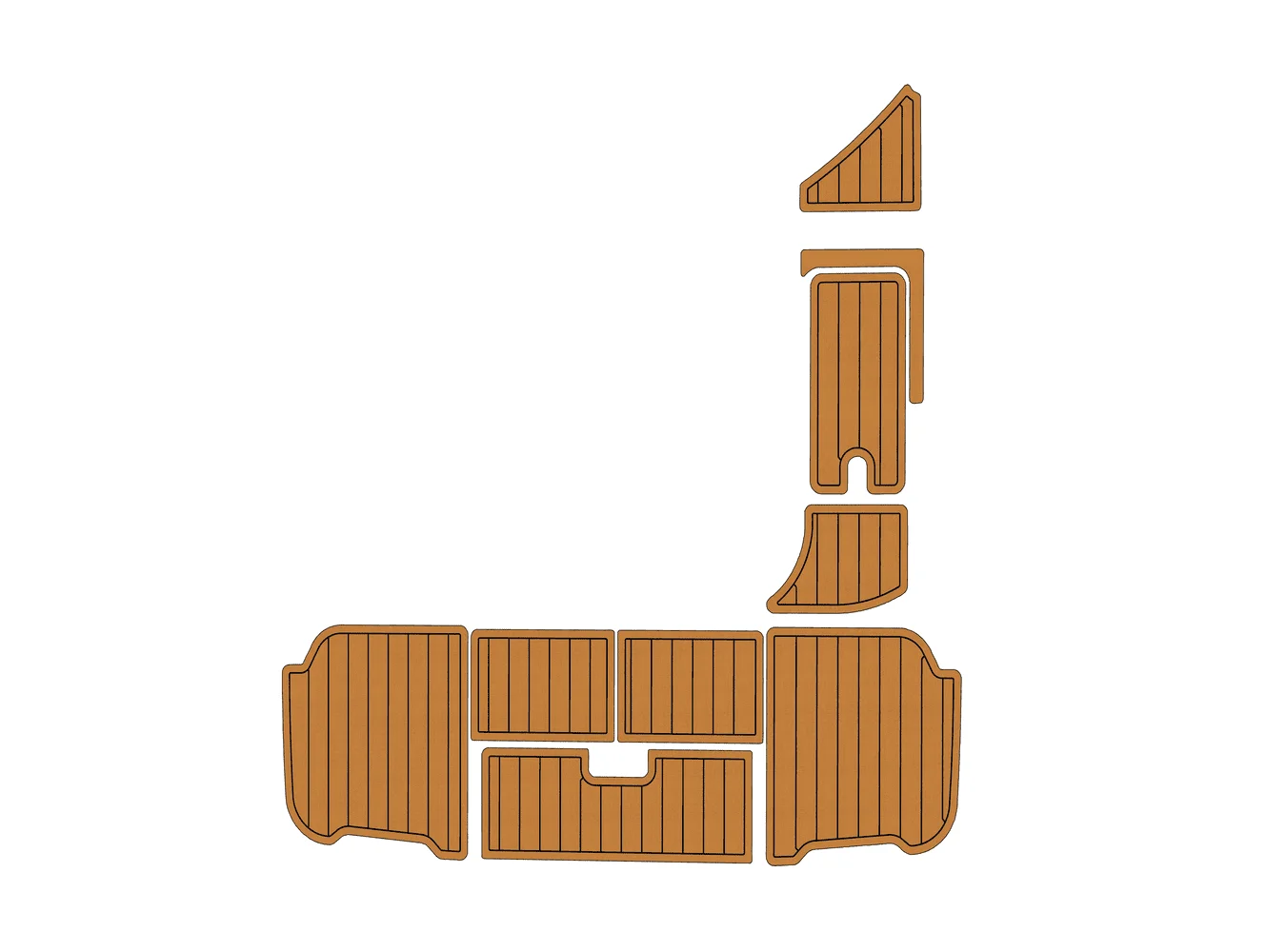 

2015-2017 Sea Ray 270 Sundeck Встроенный 1/4 дюйма 6 мм пена EVA Нескользящий ПВХ настил из тикового дерева морской коврик 1/3ek аква ковер Морской пол