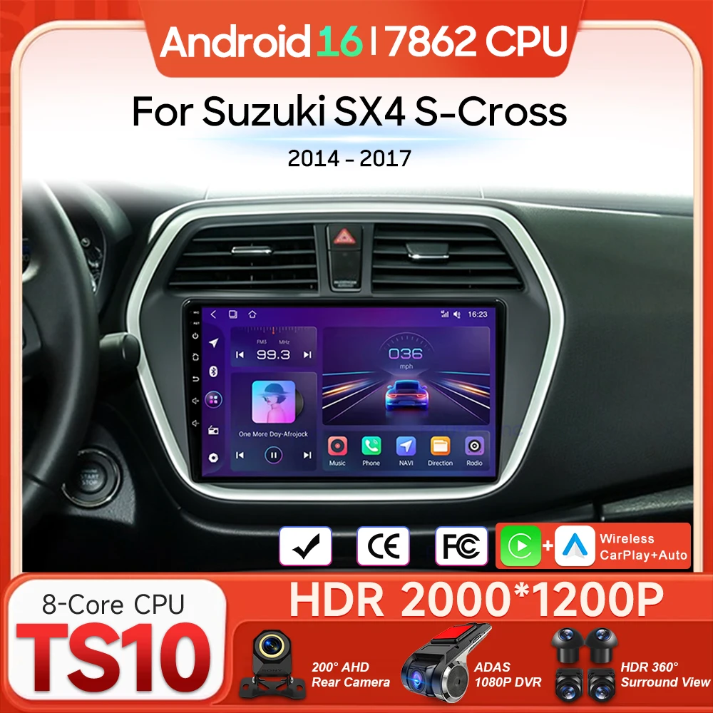 Android For Suzuki SX4 S-Cross 2014 2015 2016 2017 Car Multimedia Player Wireless Carplay Auto Radio Video Stereo Navigation GPS