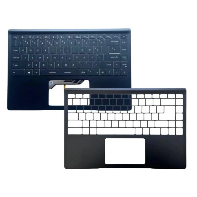New top cover for MSI Modern 14 M14 MS-14D1 MS-14D2 laptop, palm rest cover, C shell, Dear Blue backlit keyboard.