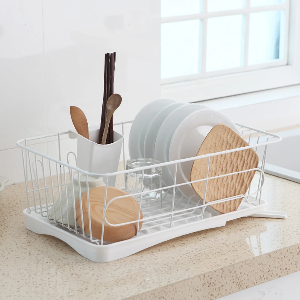 

Dish Drainer Utensil ganizer PP Iron Tableware Bowl Serving Rack Chopsticks Holder Dry Quickly Prevent Water Remaining
