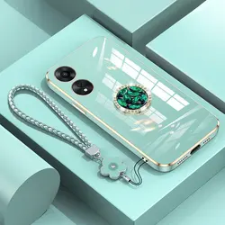 A98 5G Case with Lanyard,Luxury Diamond Holder Case For OPPO A98 A78 A77 A57S A17 A17k Reno10 pro 5G Cover Cases A 98 Stand Ring