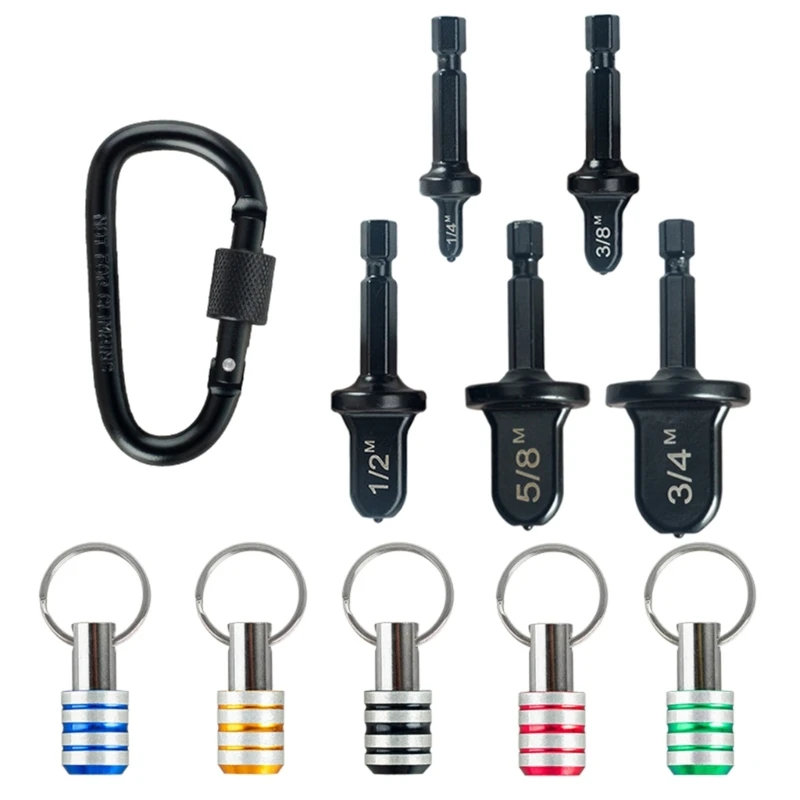 5/6Pcs Air Conditioning Pipe Flarings Tool, Carbon Steel Swage with AntiSlip Bit Holder Keychains for HVAC Job