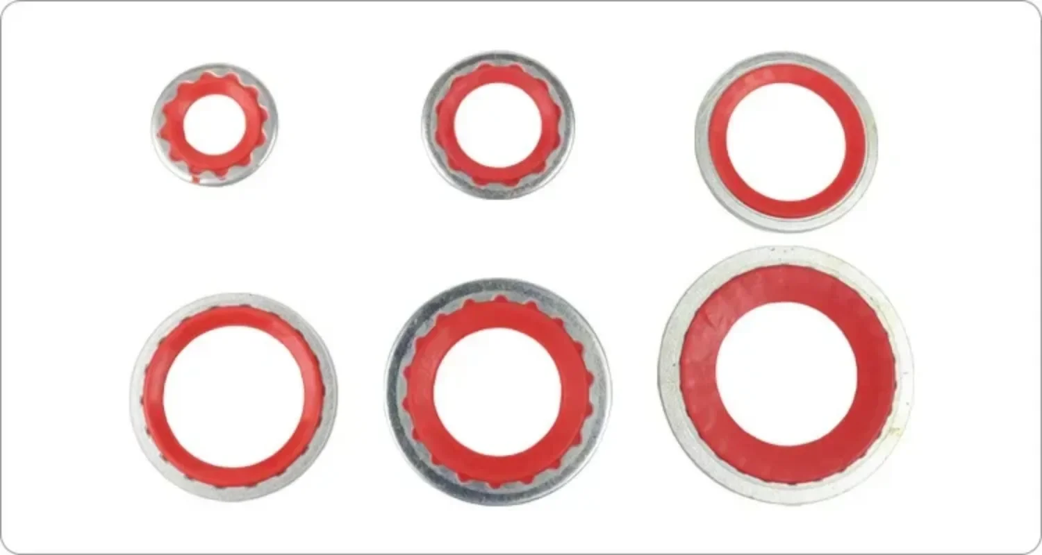 30PCS Sealing Gaskets for Automotive Air Conditioning Systems, Expansion Valve Gaskets, Pipe Head Gaskets, Compressor Gaskets