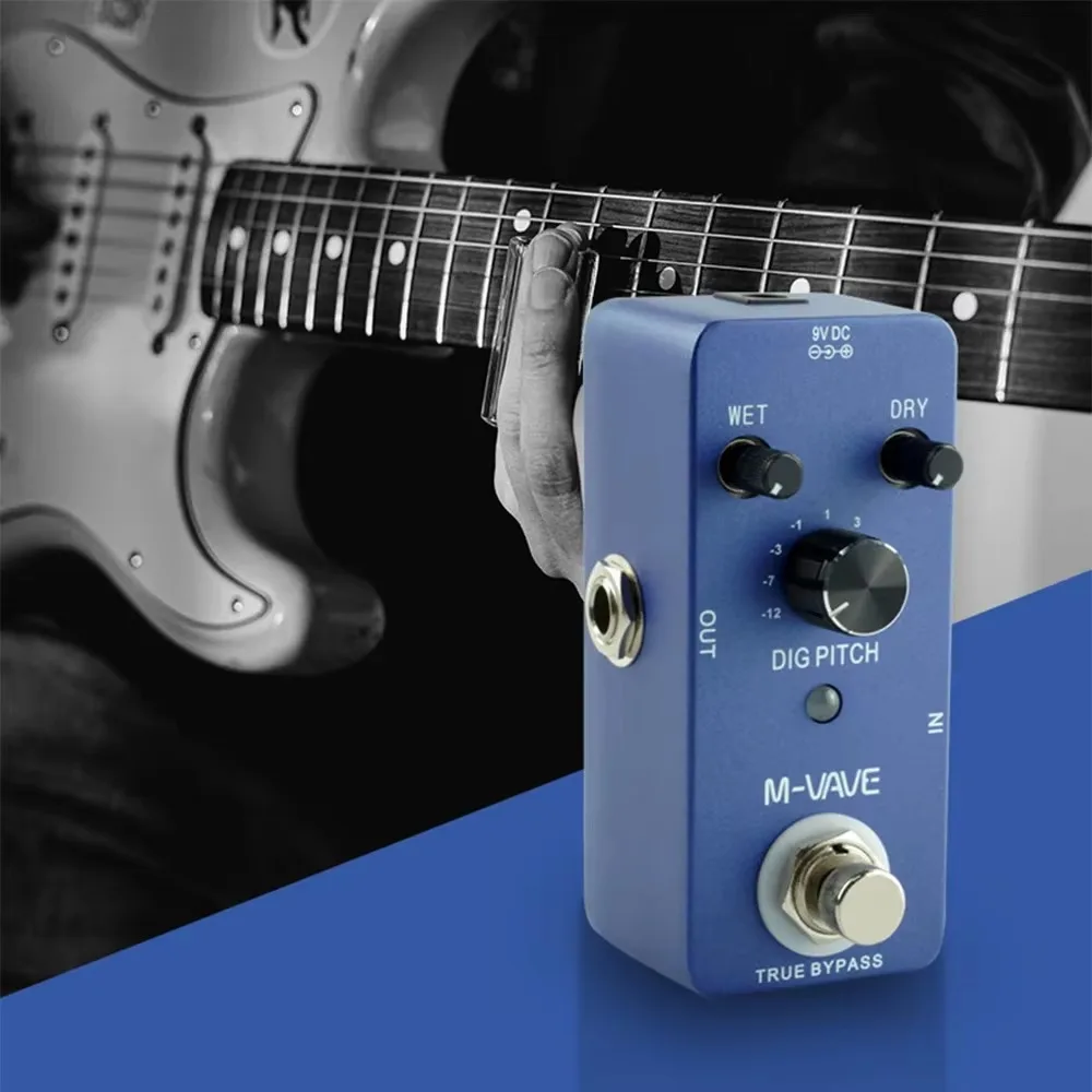 M-VAVE DIG PITCH Electric Guitar Effect Pedal with 9 Pitch Shift Types Metal Shell Pedal True Bypass Guitar Parts & Accessories