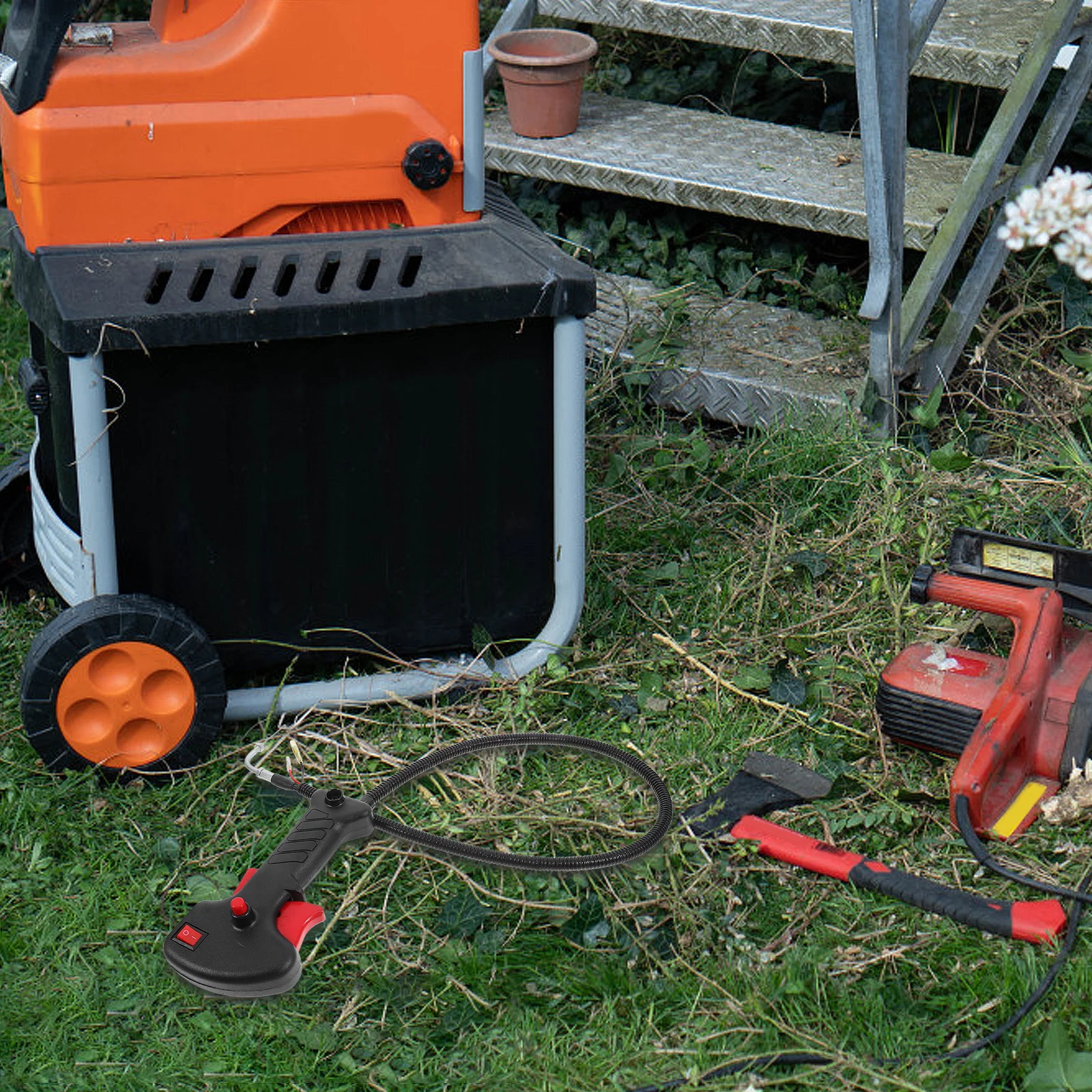 ستريمر مقبض البلاستيك الانتهازي مقبض التبديل كابل أداة تشذيب الحديقة ملحق مريح اليد اليمنى قبضة خنق الزناد التبديل