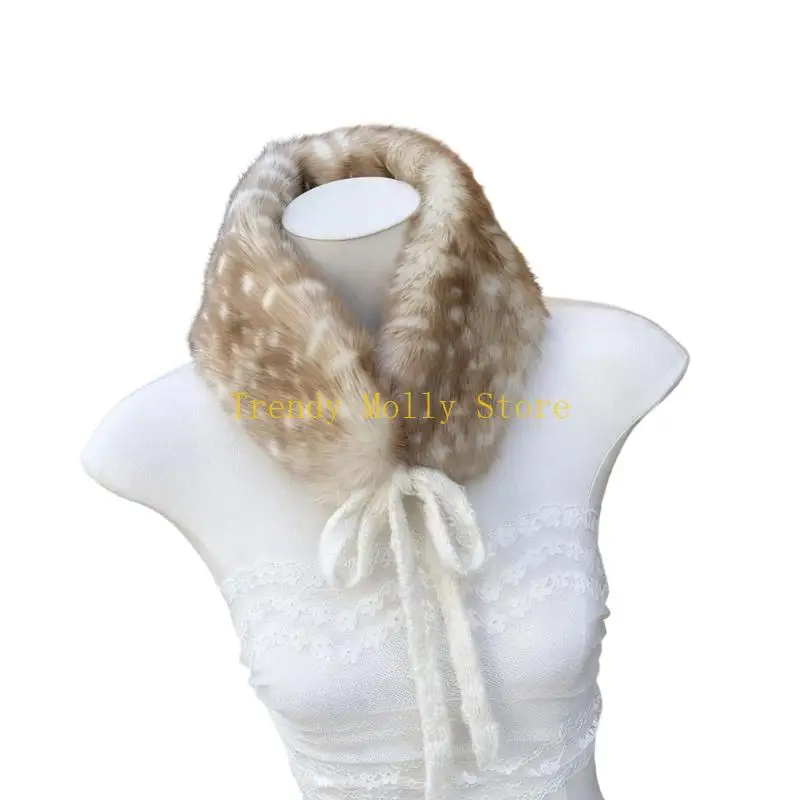 N5KB リバーシブルぬいぐるみネックスカーフスタイリッシュなイヤーマフ付け襟軽量暖かいクリスマスパーティー用