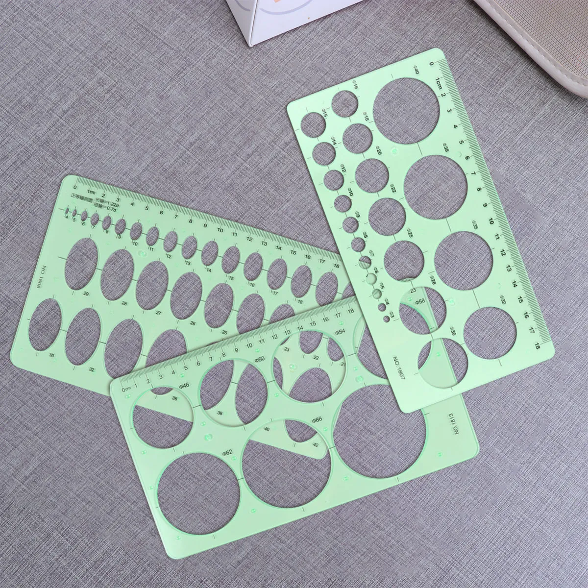 

3Pcs Drawing Templates Multi-Shape Geometry Rulers Transparent Drafting Tools for School Office Architecture Design Measuring