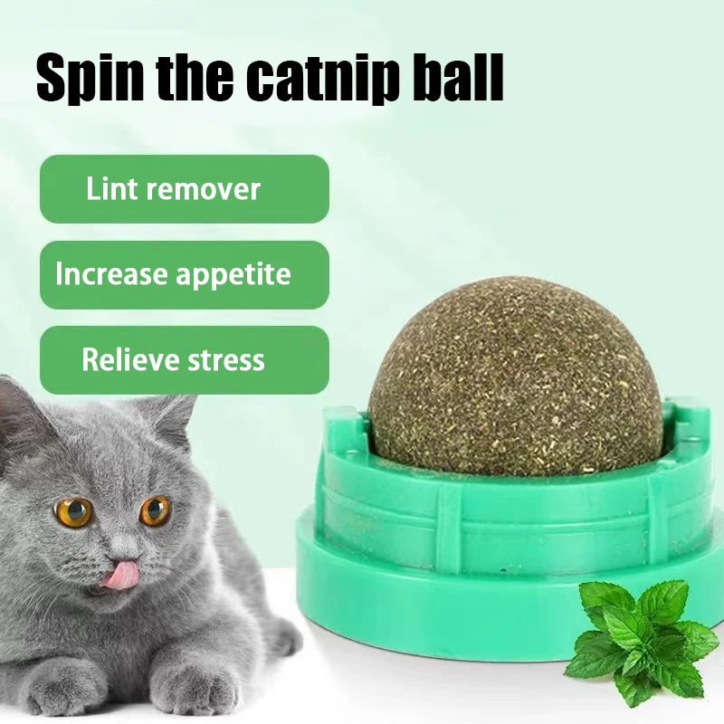 Natural Catnip Cat girevole Catnip Wall Ball Toys pulizia dei denti Catnip Toy