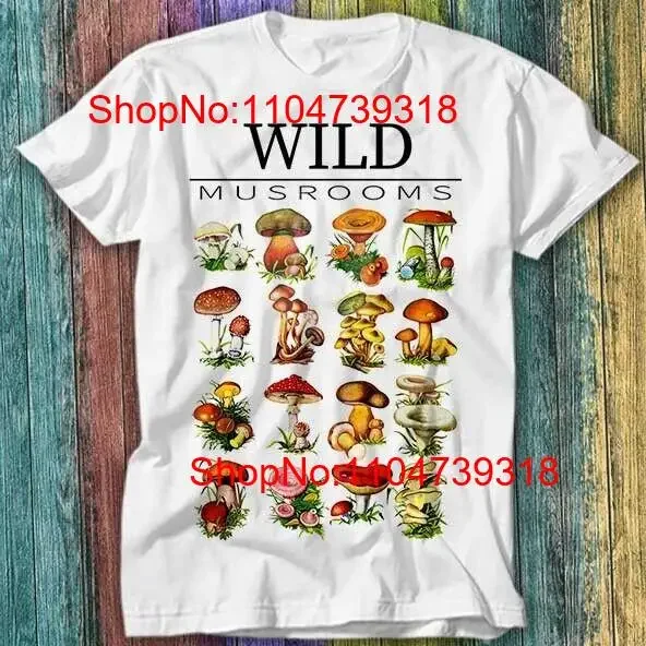 Champiñones, micología, herbología botánica antigua, camiseta, Top 275, ropa de diseñador lavada vintage, suave