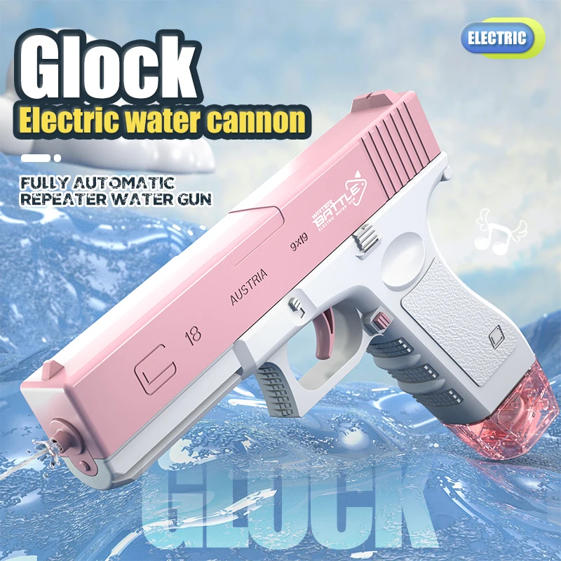 Vendita calda Pistola ad acqua Pistola elettrica Giocattolo da tiro Giocattolo da spiaggia estivo completamente automatico con due clip di capacità per bambini Regalo per bambini