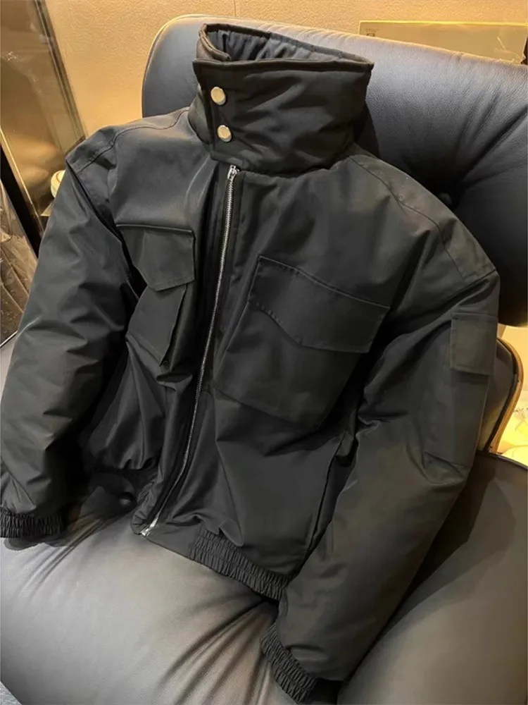 

Men's ort Bomber Jaet Flight Coat Cotton Workwear Thiened Cotton Padded Stand Collar Winter Outerwear Casual Sle