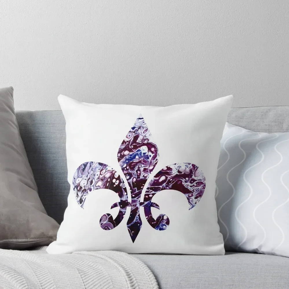 

Purple Fleur De Lis Throw Pillow ornamental pillows for living room Throw Pillow Anime pillow