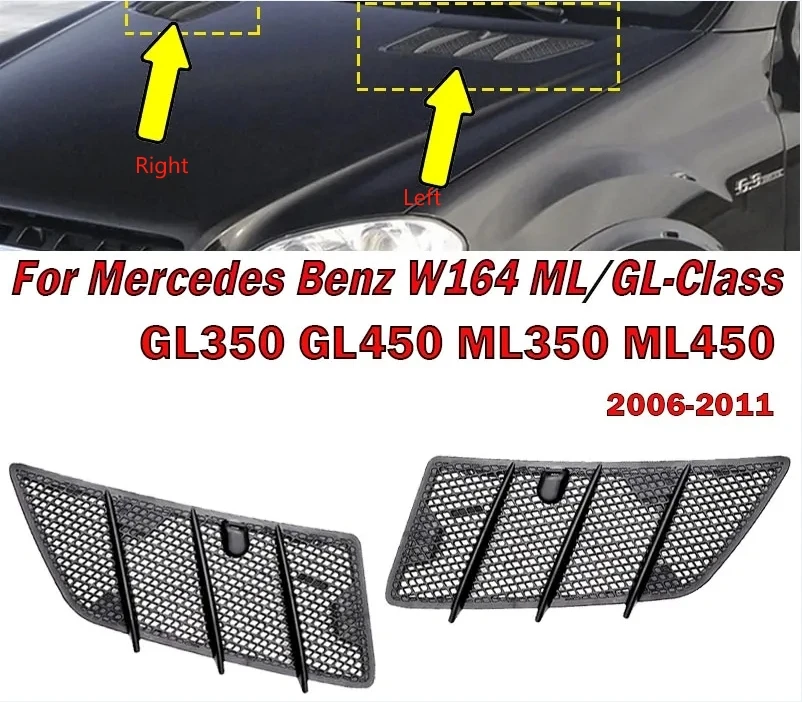 

For Mercedes Benz W164 ML/GL-Class GL350 GL450 ML350 ML450 2006-2011 Car Hood Air Vent Hood Grille 1648804305 Auto Accessories