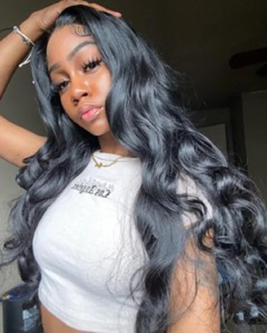 

Body Wave 13x6 HD Transparent Lace Front Human Hair Wigs For Black Women 30 40 Inch 13x4 Lace Frontal Brazilian Wigs Pre Plucke