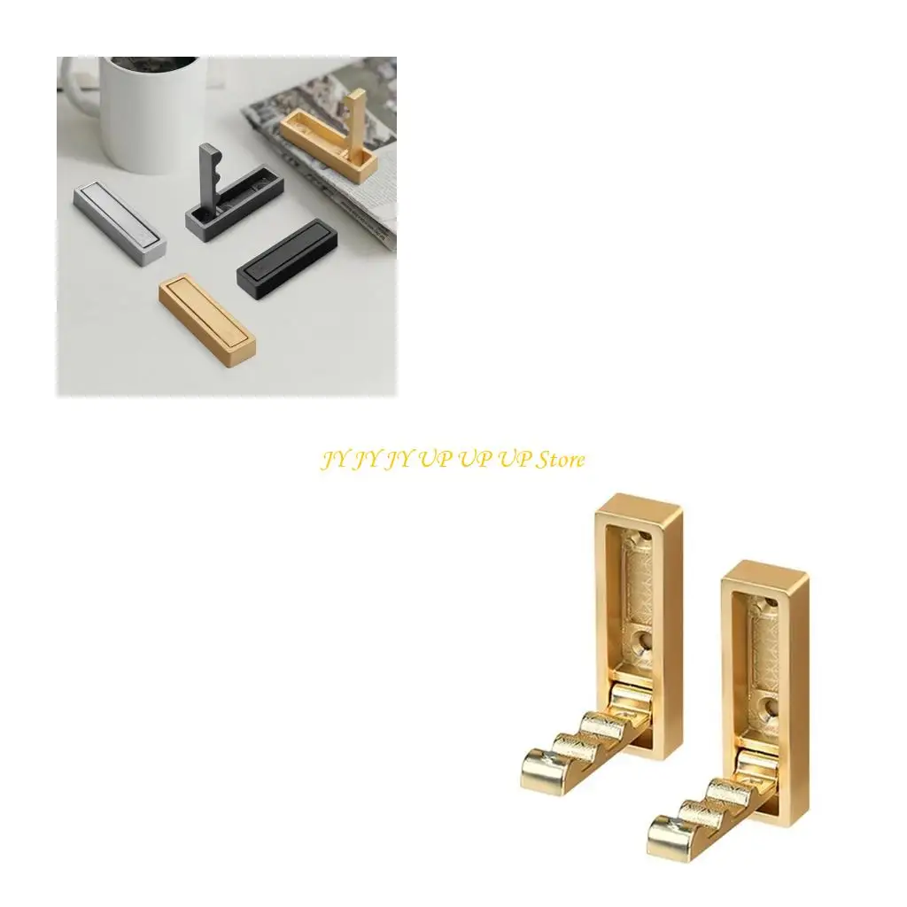 

B2RF Pack of 2 Foldable Wall Hooks Metal Folding Hangers for Coat Towels Backpacks