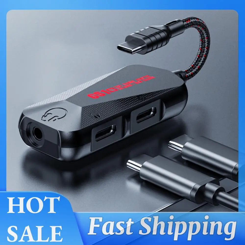 

3-in-1 Mobile Phone Game Sound Card Type-C To 3.5mm Gaming Phone Audio Board 60W Nylon 24Bit 96Hz Hi-Res Accessories