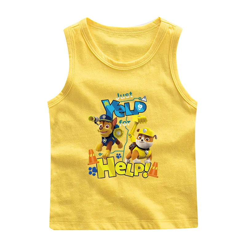 Paw Patrol Cotton T-shirt for Chlidren Girl Clothes Spin Master Vest Kids Clothing for Boys Tops Anime Printed Fashionable Tees