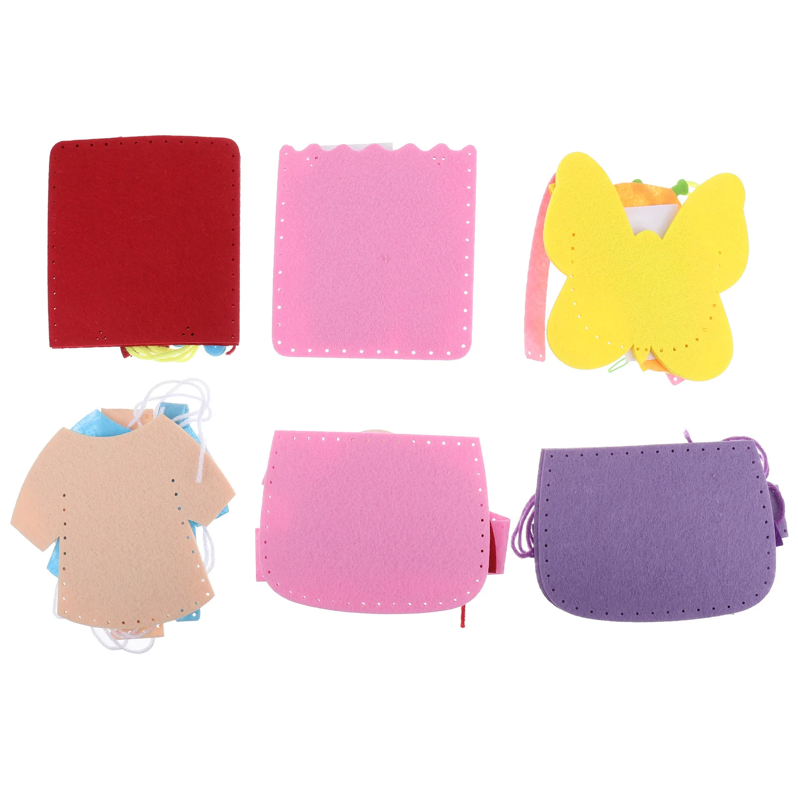 

6pcs Diy Non-Woven Handmade Felt Material Kids Sewing Craft Tote Bag Making Kit For Christmas Gift Handbag Accessories Felt Bag