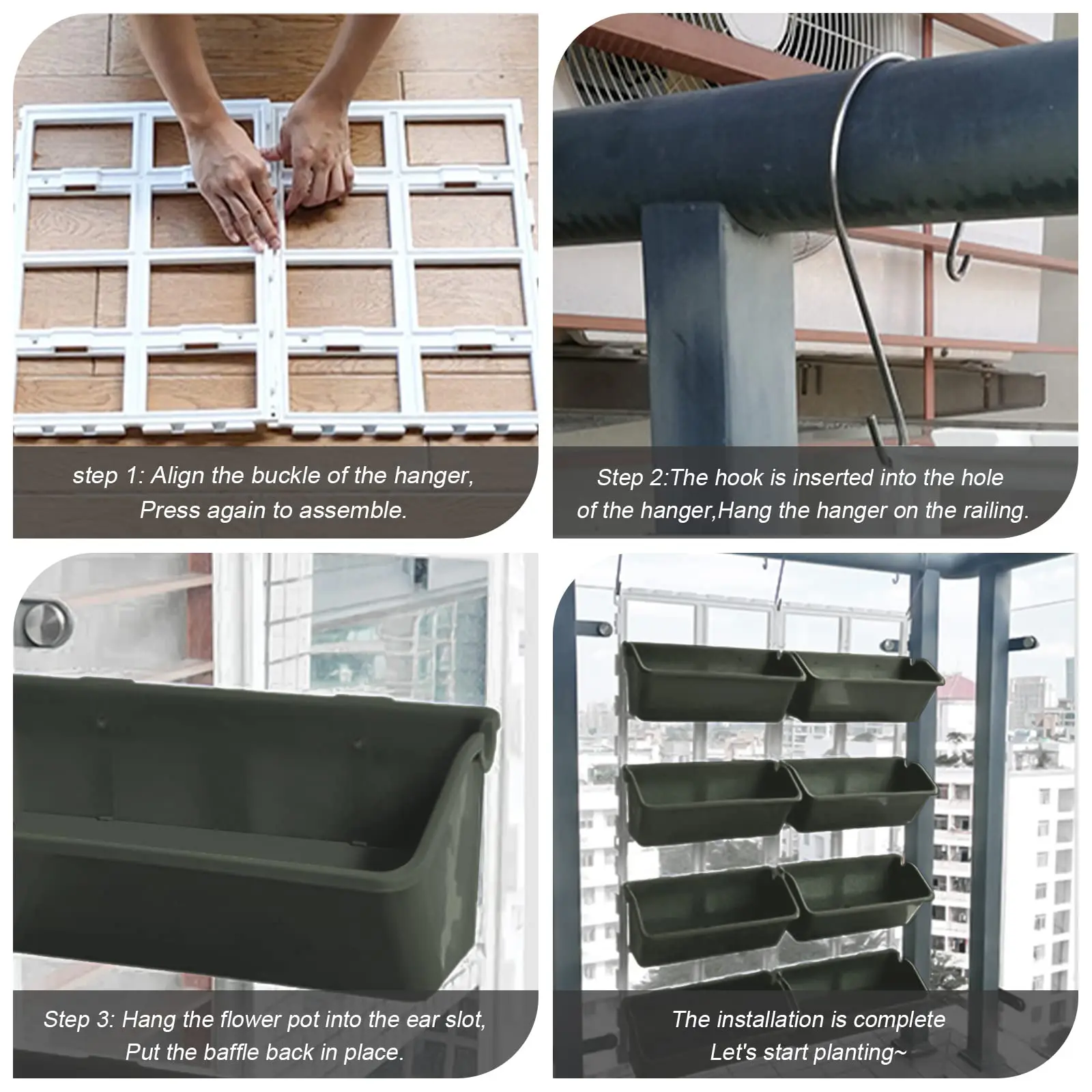 حاوية نباتات Yiyibyus، مزارعي حائط عمودي، 8 أواني زهور وعربة ذاتية السقي #4