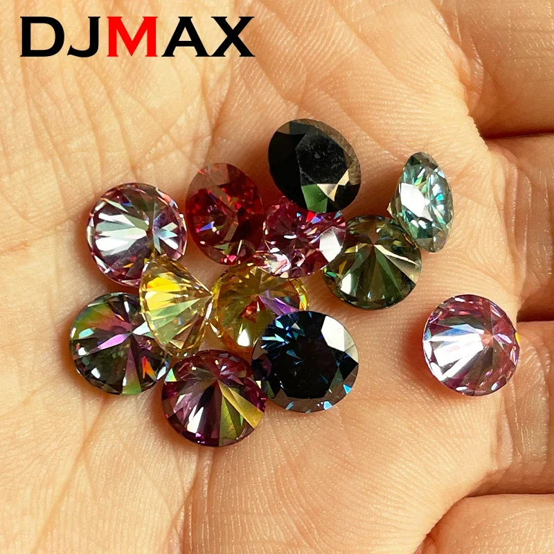 [Colorful] DJMAX 0.1-10ct Pink Red Yellow Blue Moissanite Loose Stone VVS1 Excellent Cut 3-14mm Original Moissanite Diamond 2024